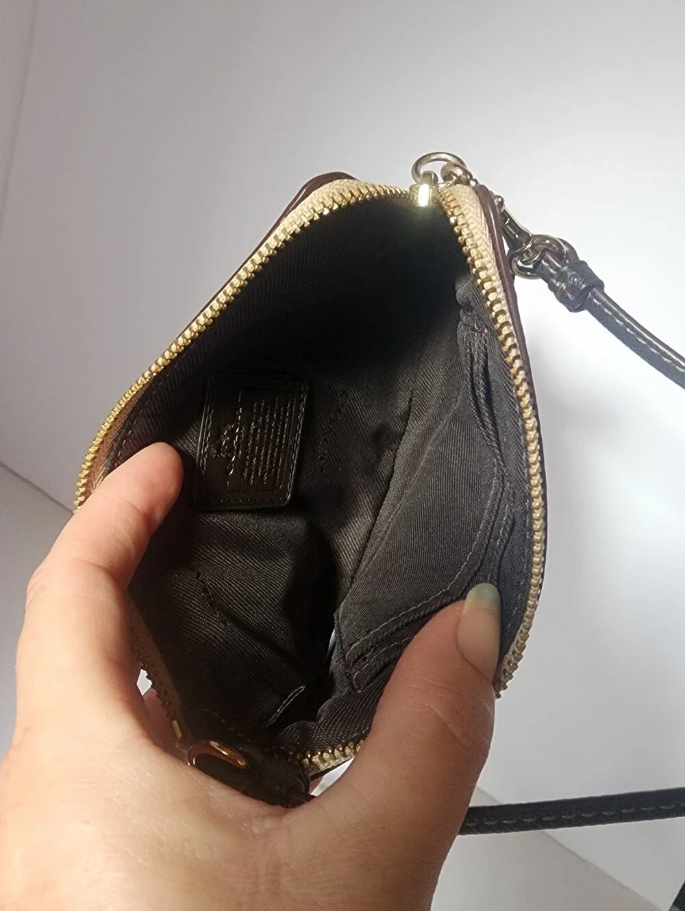 Coach Wristlet With Exterior Pockets
